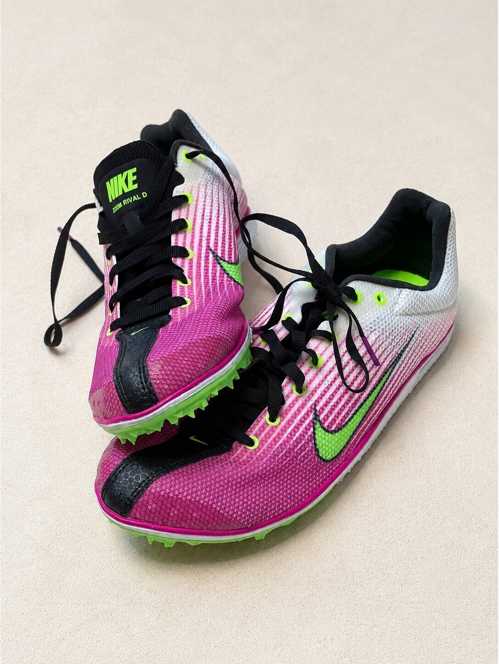 Nike Zoom Rival D Track Shoes Women’s 7 Pink Green 538221-105 NWT No Spikes